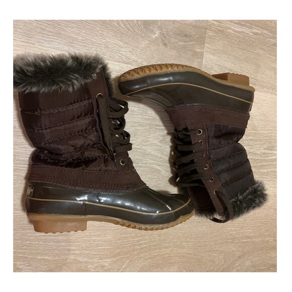 KHOMBU Nordic-Brown Waterproof Women's Winter Snow Boots Size 7 - Picture 6 of 7